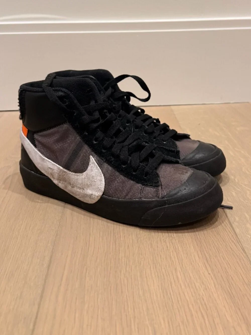 Off-White x Nike Blazer Mid Grim Reaper Sneakers, Black